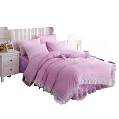 Chăn ga gối cưới cotton cao cấp ren thêu