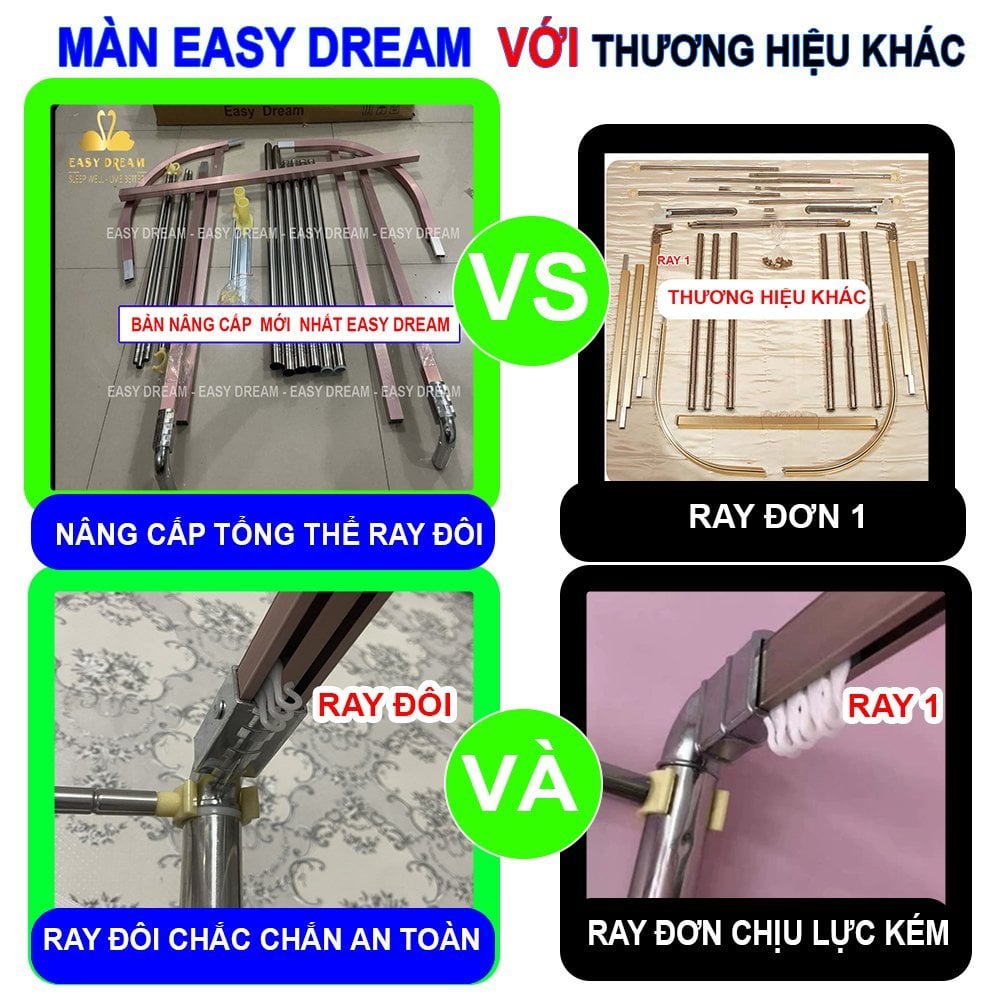 BẢN NÂNG CẤP 2024 màn khung không khoan tường Cao cấp -mùng khung