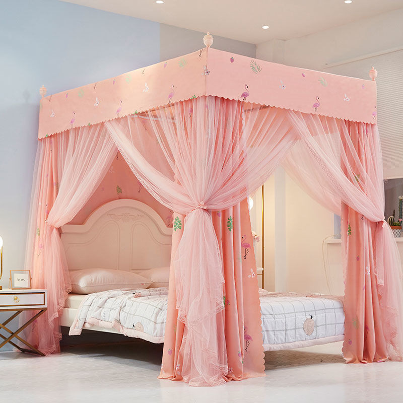 Màn Chống Muỗi Gia Dụng Phong Cách Công Chúa Phòng Ngủ Chống Bụi Trần Dày Dặn Rèm Giường Đôi1.5Gạo1.8Rèm Giường Sàn