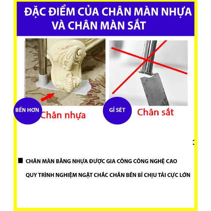 Màn khung không khoan tường Mùng ngủ cao cấp chống muỗi Kiểu dáng công chúa hiện đại đẹp
