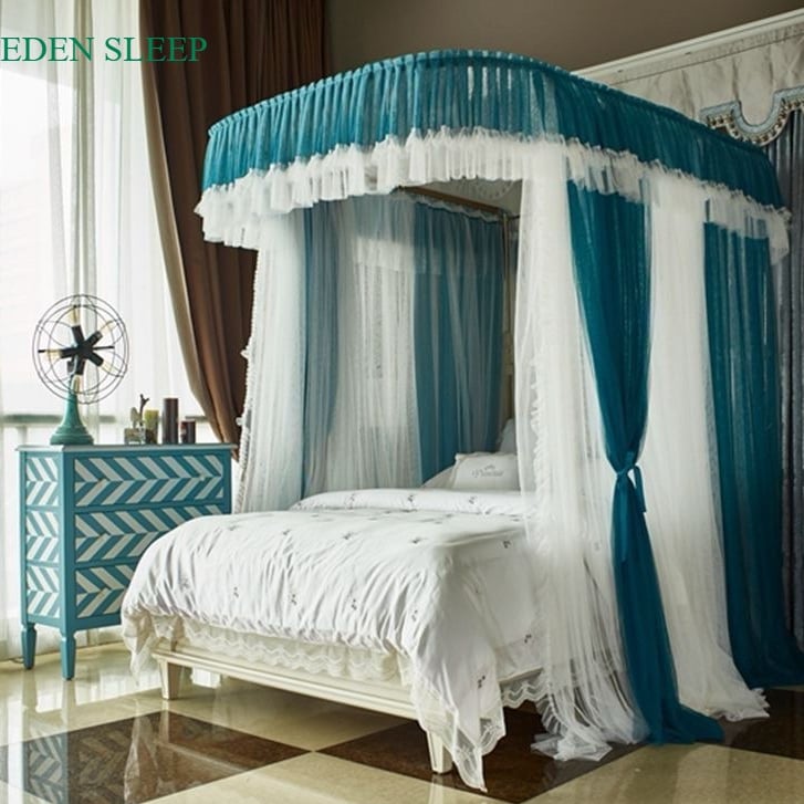 Màn khung 2 cột không khoan tường màn mùng ngủ chống muỗi cao cấp