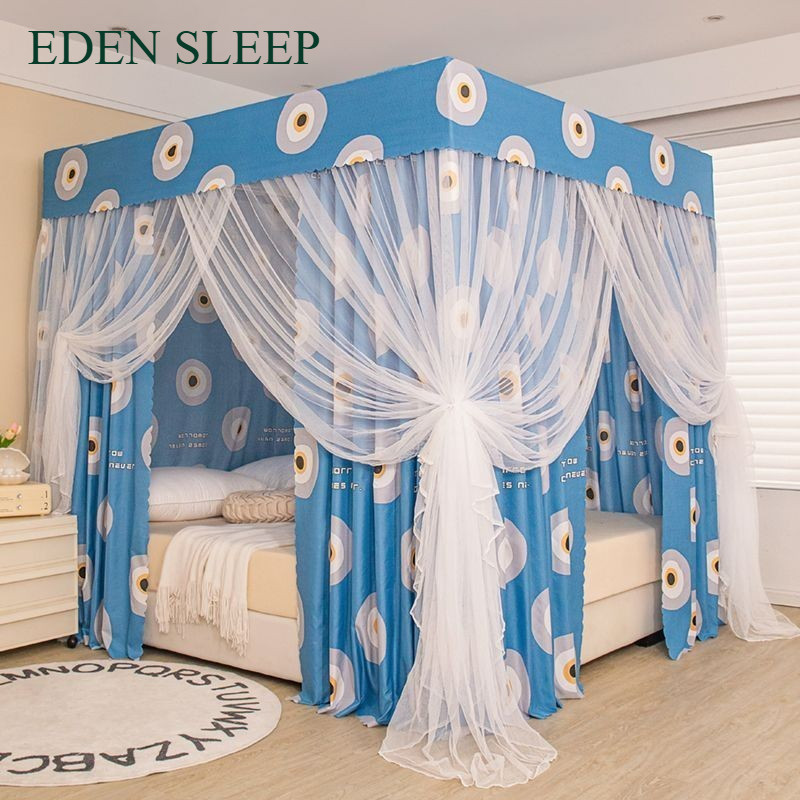 EDEN SLEEP Màn chống muỗi,mùng khung,rèm giường chắn sáng dày phòng ngủ gia đình màn khung 3 cửa