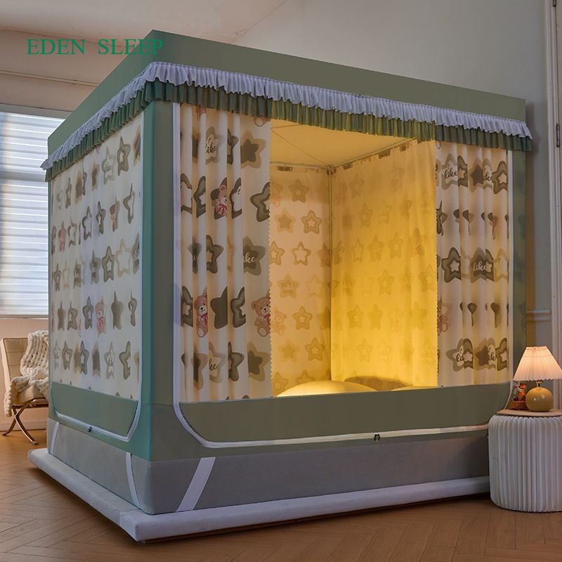 Màn khung vuông . vùng vuông chống bé ngã để dưới sàn trên giường đều được cao mẫu mãu mới đẹp 2025 chống muỗi toàn dện