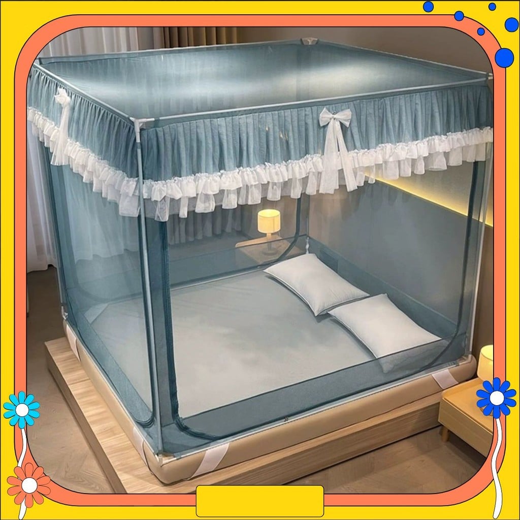 Màn khung vuông mùng khung vuông chống muỗi chống bé ngã cao cấp