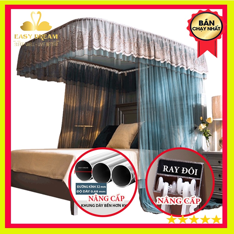 Mùng (màn) khung không khoan tường  khung inox _vải tuyn cao cấp mắt nhỏ_chống muỗi