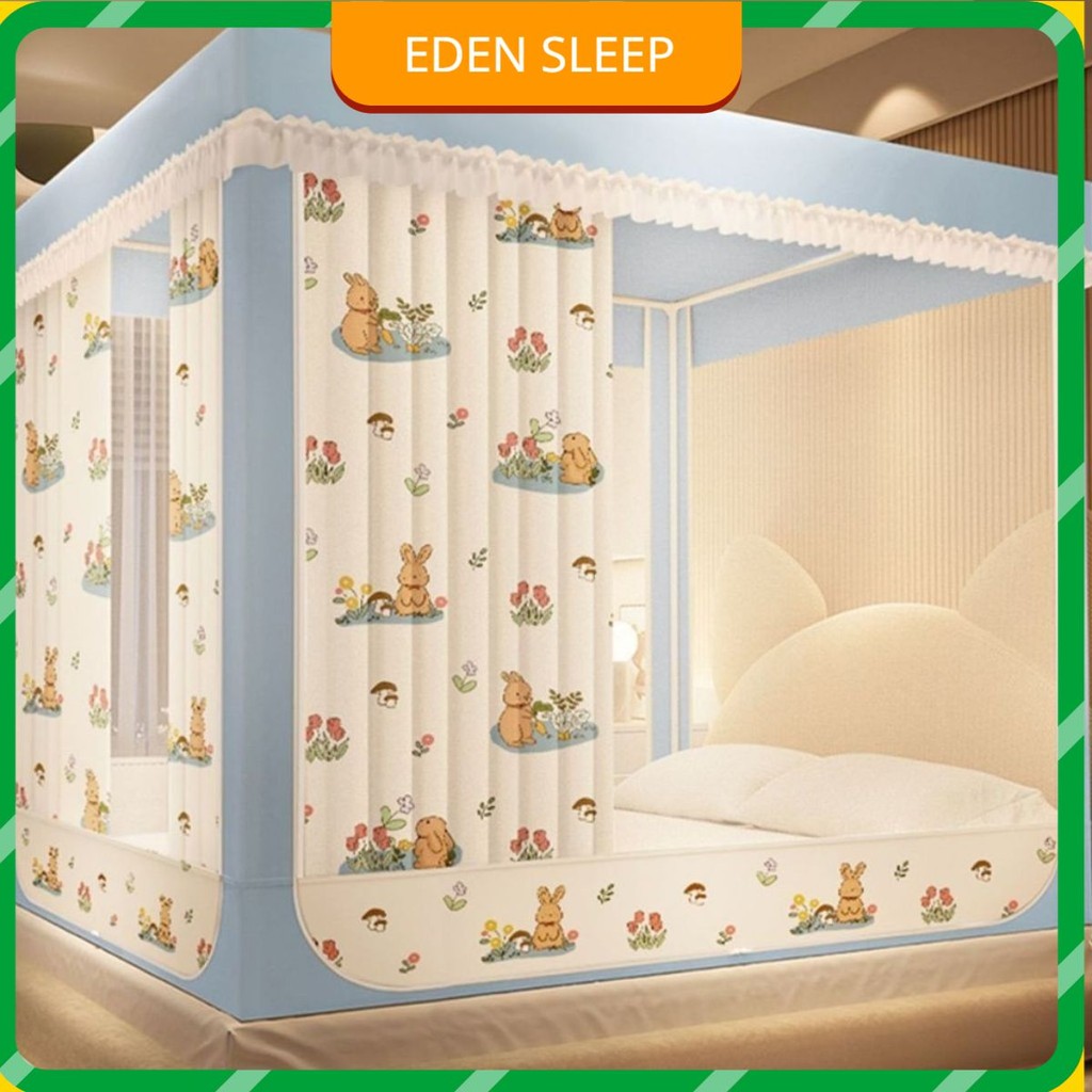 EDEN SLEEP Màn chống muỗi cho phòng ngủ gia đình，mùng màn khung rèm  vuông chống muỗi cho trẻ em màn