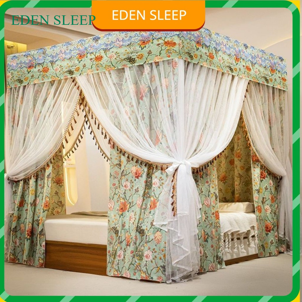 Mùng Màn công chúa không khoan tường cao cấp Chống Muỗi Vải 2 Lớp