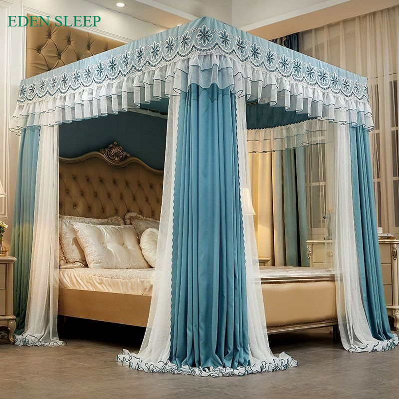 EDEN SLEEP Mùng khung 3 cửa màn chống muỗi gia đình rèm giường chặn ánh sáng,chống bụi rèm dày