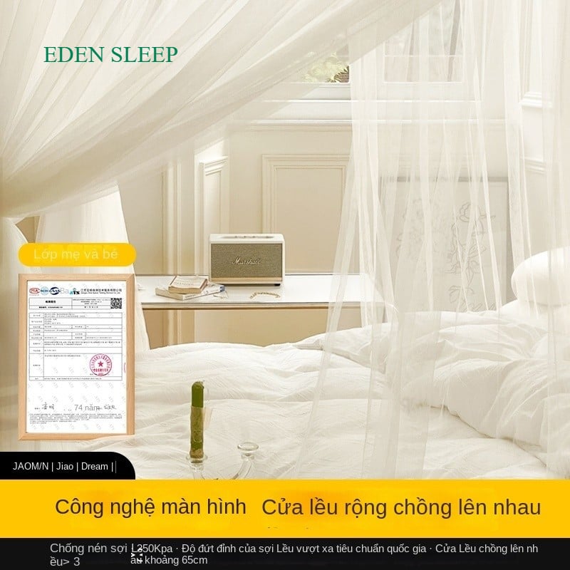 Màn mùng khung không khoan tường kiểu dang dáng khách sạn chống muỗi hiệu quả , màn ngủ đẹp hiện đại