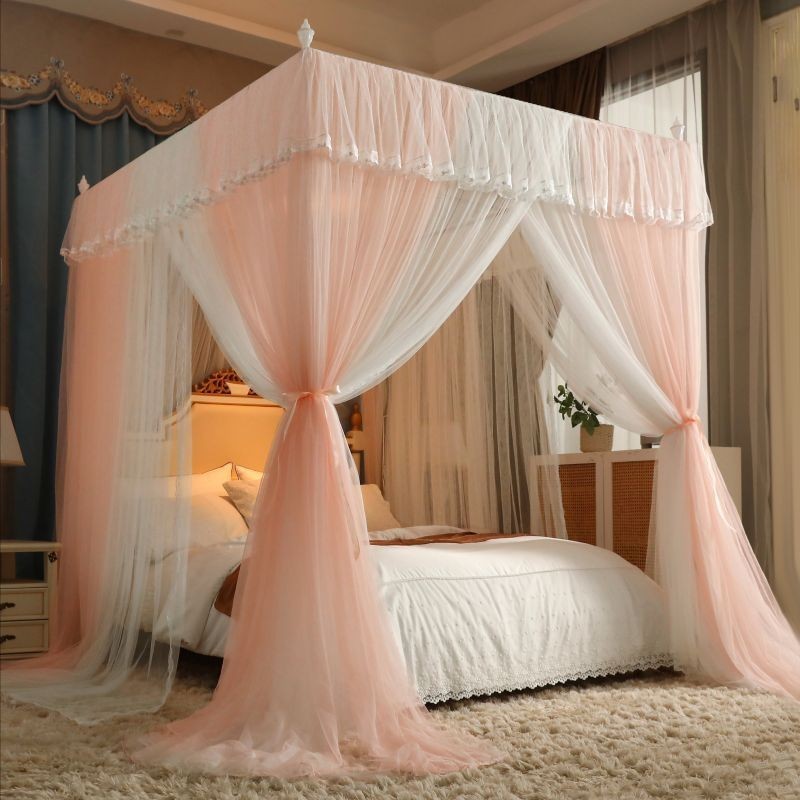 EDEN SLEEP Màn chống muỗi 1,5m giường, trọn bộ màn khung vuông rèm chắn sáng 1,8x2m phòng ngủ mùng khung