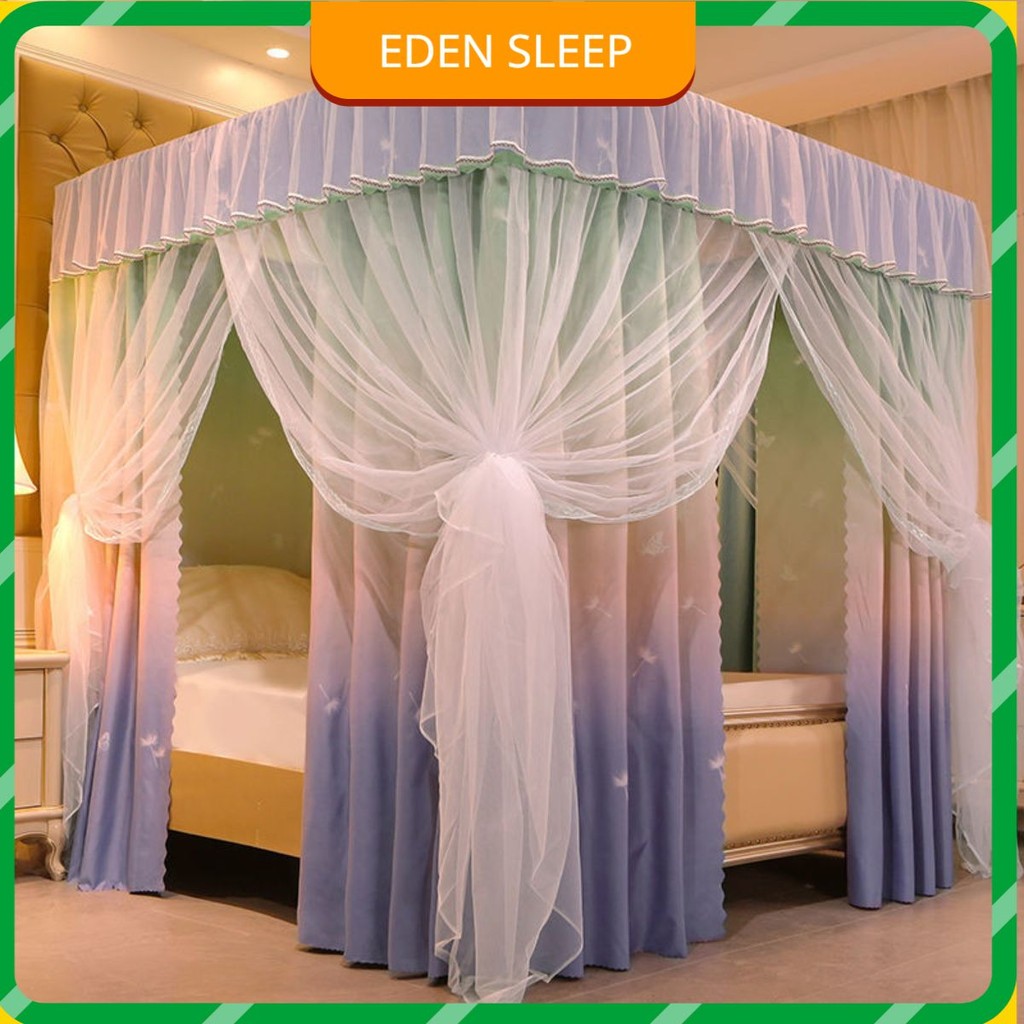 EDEN SLEEP Màn chống muỗi phòng ngủ,màn khung,rèm giường hai lớp,trọn bộ mùng khung vuông,chống bụi,cản ánh sáng