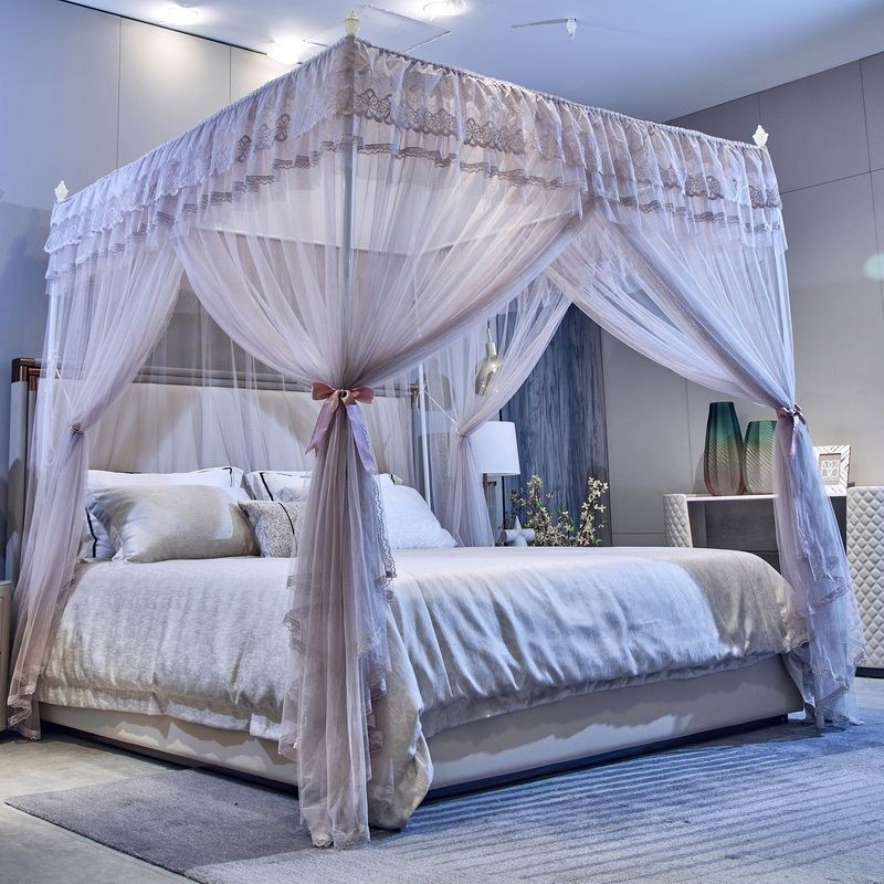 Lưới Chống Muỗi Mùa Hè Kiểu Mới1.8*2.0Mm Giường Đôi Ba Cửa Lưới Chống Muỗi Sàn1.5Giường Gạo