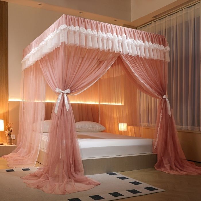 EDEN SLEEP Màn mùng khung 3 cửa phong cách công chúa, rèm giường, mùng chống muỗi cao cấp