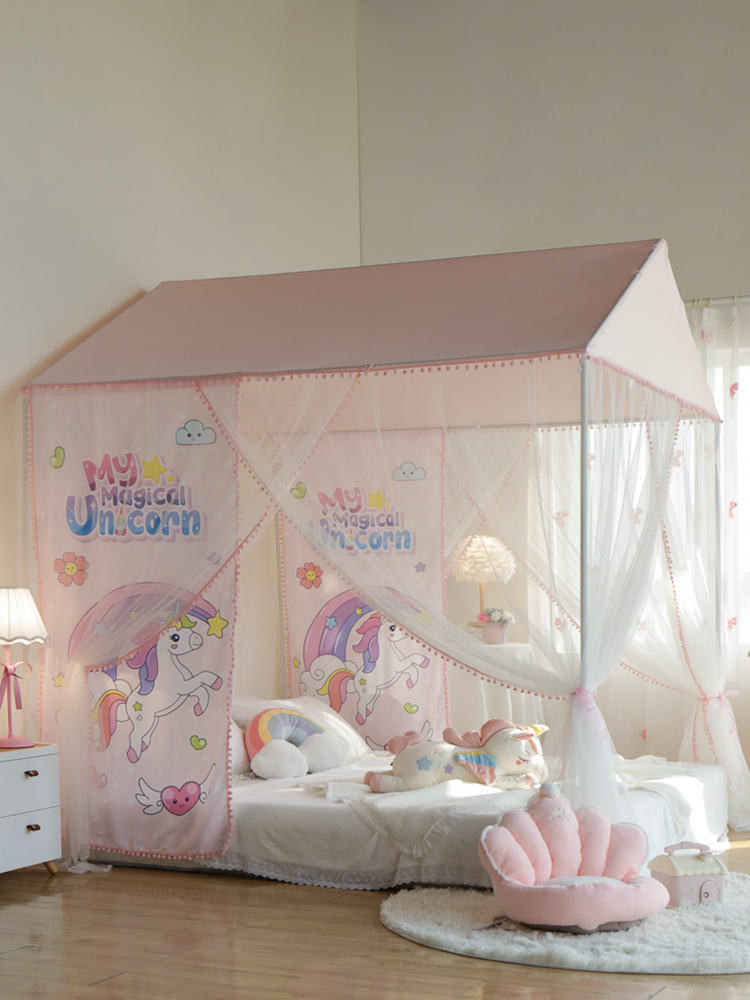 Màn chống muỗi trẻ em cho bé gái gia đình 2025 mẫu mới cao cấp giường nhỏ sàn rèm màn lưới chống mu