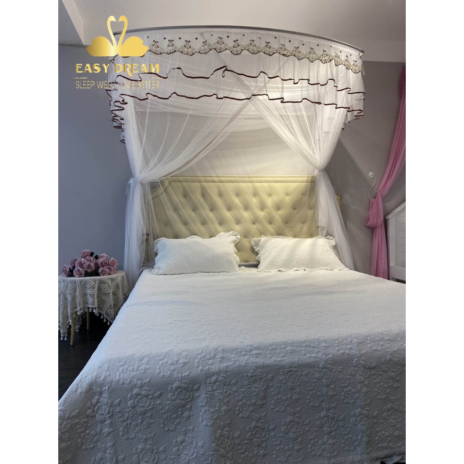 Màn khung thu gọn không khoan tường - mẫu mới - mùng ngủ cao cấp