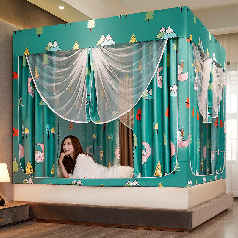 EDEN SLEEP Mùng màn khung phòng ngủ gia đình màn chống muỗi , loại  kéo, rèm giường kín hoàn toàn chắn sáng màn vuông