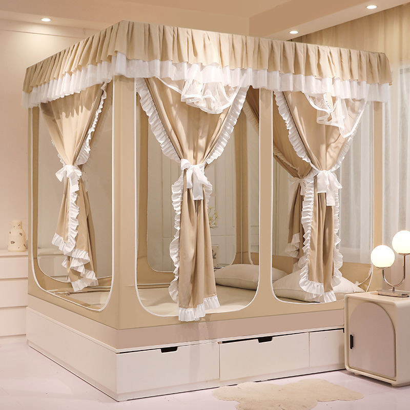 EDEN SLEEP Mùng màn khung chống muỗi gia đình,trọn bộ mùng khung vuông trẻ em chống rơi,rèm giường dày