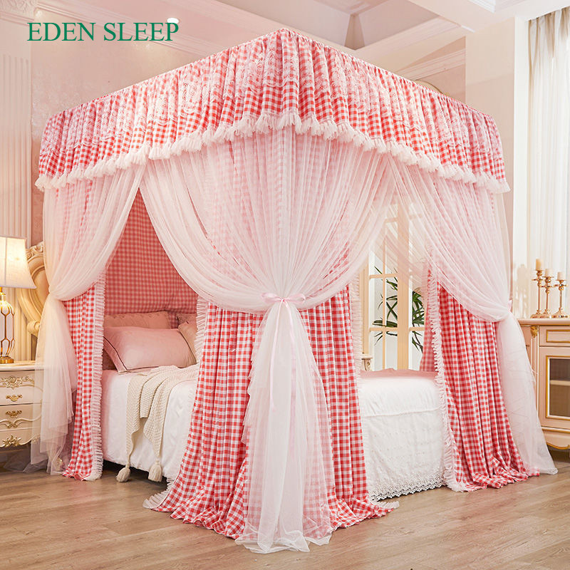 EDEN SLEEP mùng khung phòng ngủ gia đình, rèm cản sáng phong cách Châu Âu, màn chống muỗi trọn bộ màn khung vuông