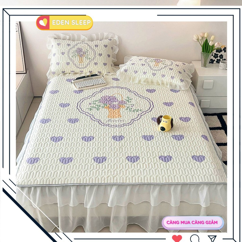 2024Váy Giường Ren Lớn Mới, Thảm Cao Su Dày Dặn, Bộ Ba Mảnh