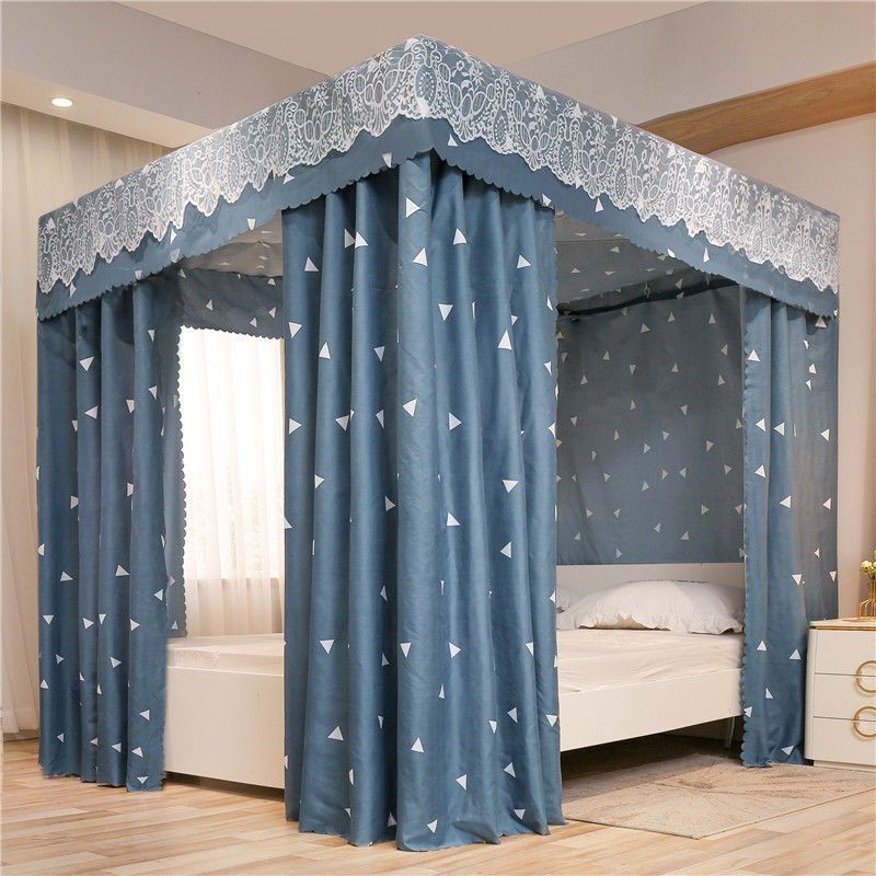 EDEN SLEEP Mùng khung chống muỗi phòng ngủ gia đình, rèm che giường chống gió 1,5m trọn bộ màn khung 1,8m