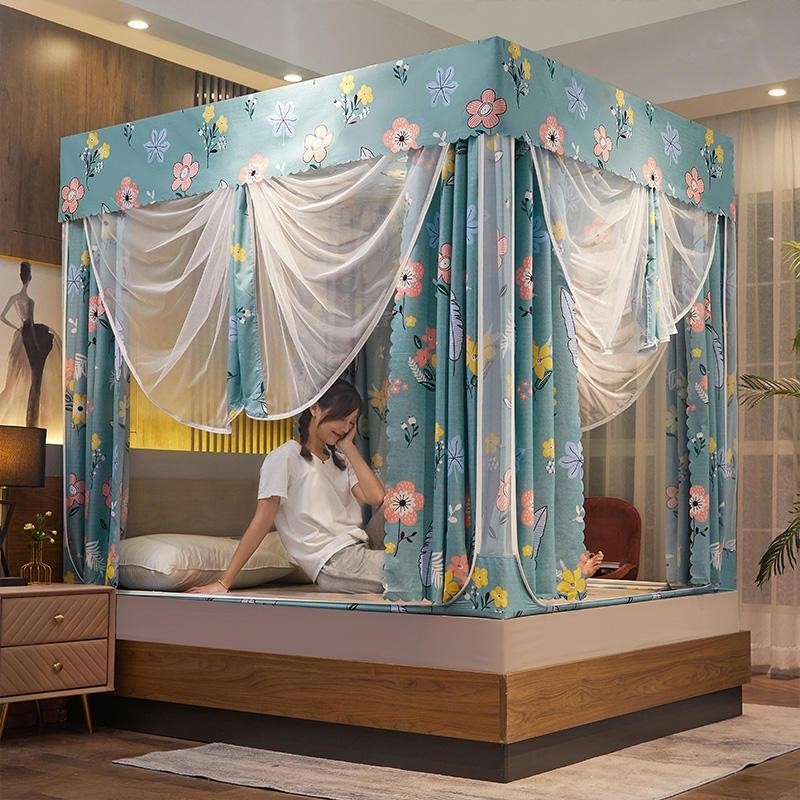 Lưới Chống Muỗi Chống Bụi Gia Dụng Che Nắng Chống Muỗi Mã Hóa Lưới Dày Dặn Khung Ba Cửa1.5Giường1.8Giường1.2