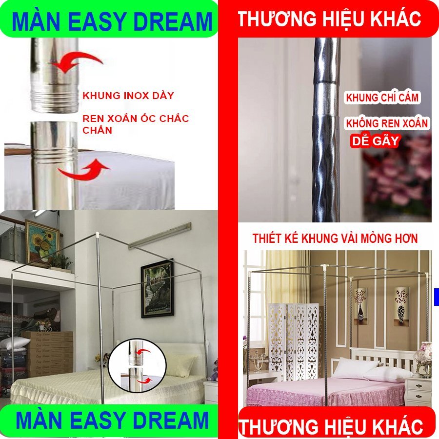 Khung inox + khung thép để treo màn lắp màn khung chống muỗi ( chỉ khung)