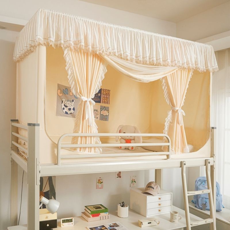 EDEN SLEEP Màn mùng khung chống muỗi ký túc xá sinh viên rèm che giường ngủ 3 cửa dây kéo chống bụi 0,8m 0,9m