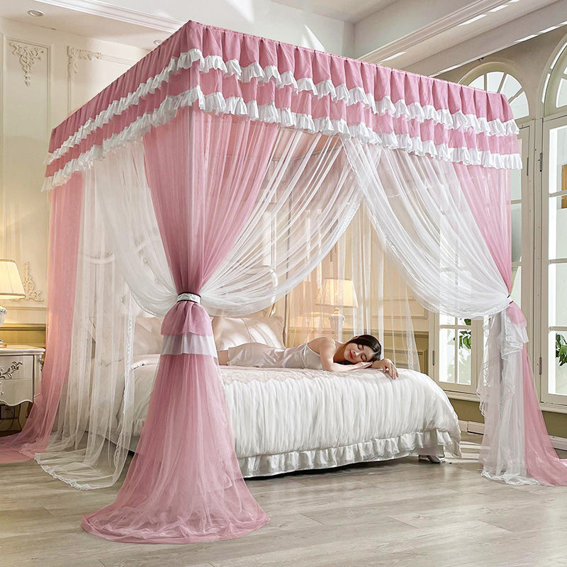 EDEN SLEEP Màn mùng khung 3 cửa phong cách công chúa, rèm giường, mùng chống muỗi cao cấp