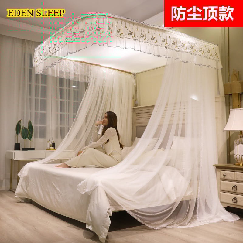 Màn Chống Muỗi / màn ngủ thế hệ mới không khoan tường Ray h Chữ U Mẫu Mới 2025, Ray Trượt Dày Dặn