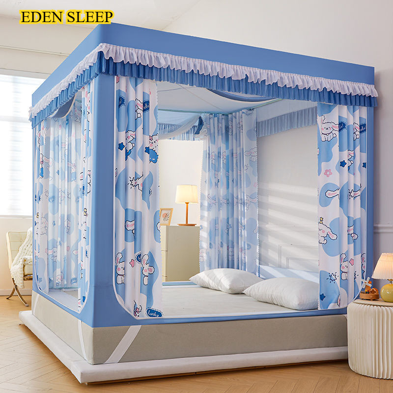 EDEN SLEEP Mùng màn khung chống muỗi, rèm cản sáng chống bụi, 1,5m, 1,8 giường, chống rơi trẻ em, 3 cửa