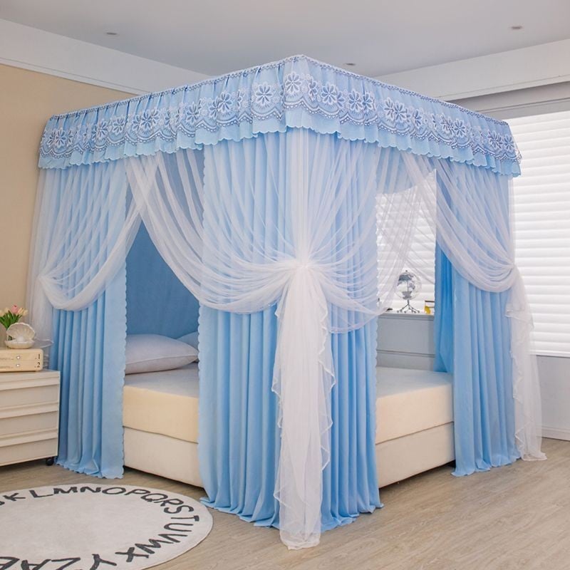 Rèm Giường Màu Trơn Chắn Gió Rèm Giường Che Nắng Ấm Mùa Thu Đông Rèm Giường Chống Bụi Ba Cửa Phòng Ngủ Gia Dụng Lều Giườ