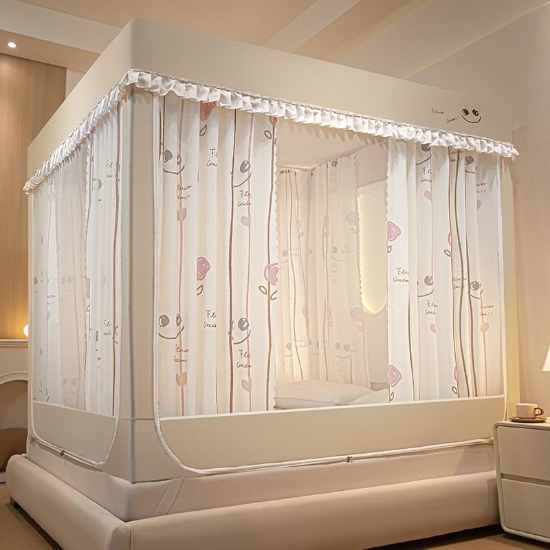 EDEN SLEEP Trọn bộ mùng khung,màn chống muỗi, rèm giường dùng trong gia đình, có khóa kéo chống bụi công chúa