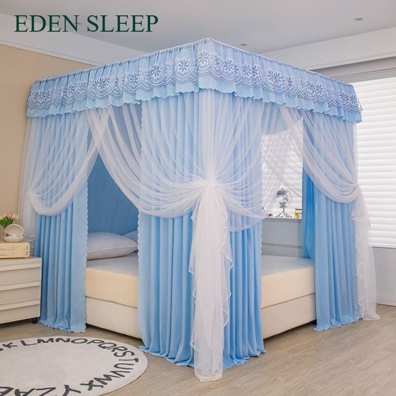EDEN SLEEP Màn chống muỗi,mùng khung,rèm giường chắn sáng dày phòng ngủ gia đình màn khung 3 cửa