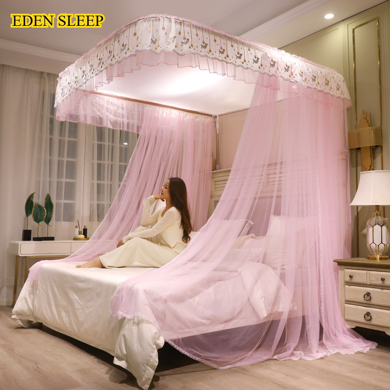 Màn Chống Muỗi / màn ngủ thế hệ mới không khoan tường Ray h Chữ U Mẫu Mới 2025, Ray Trượt Dày Dặn