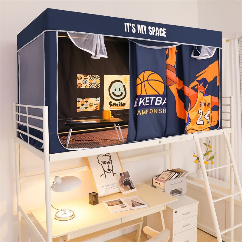 EDEN SLEEP Mùng màn khung chống muỗi ký túc xá sinh viên 90x190cm, rèm che giường ngủ hoạt hình giường tầng có khóa kéo