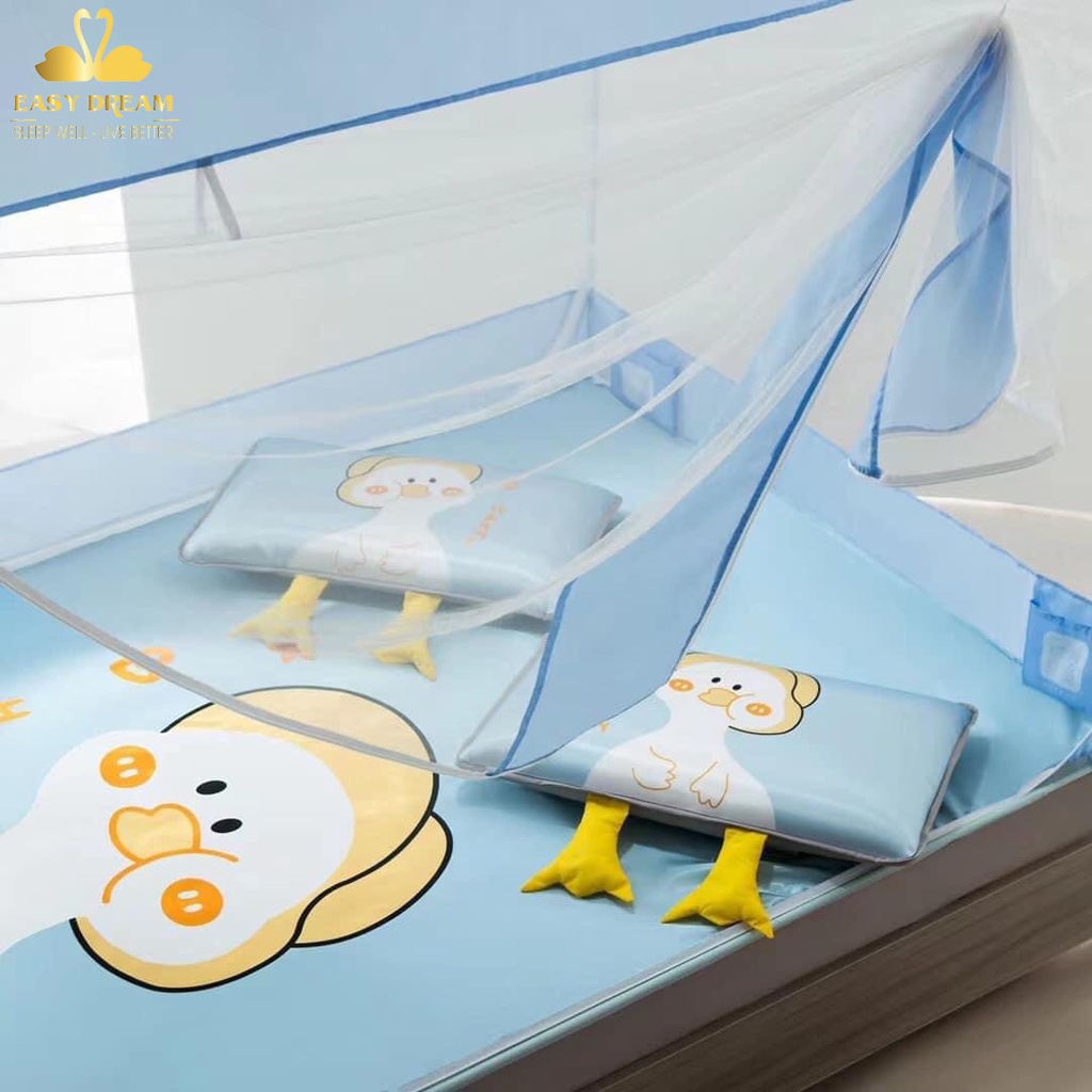 Màn khung không khoan tường nằm nệm - gồm màn + khung + chiếu điều hòa  -mùng chống muỗi cho bé -mùng ngủ