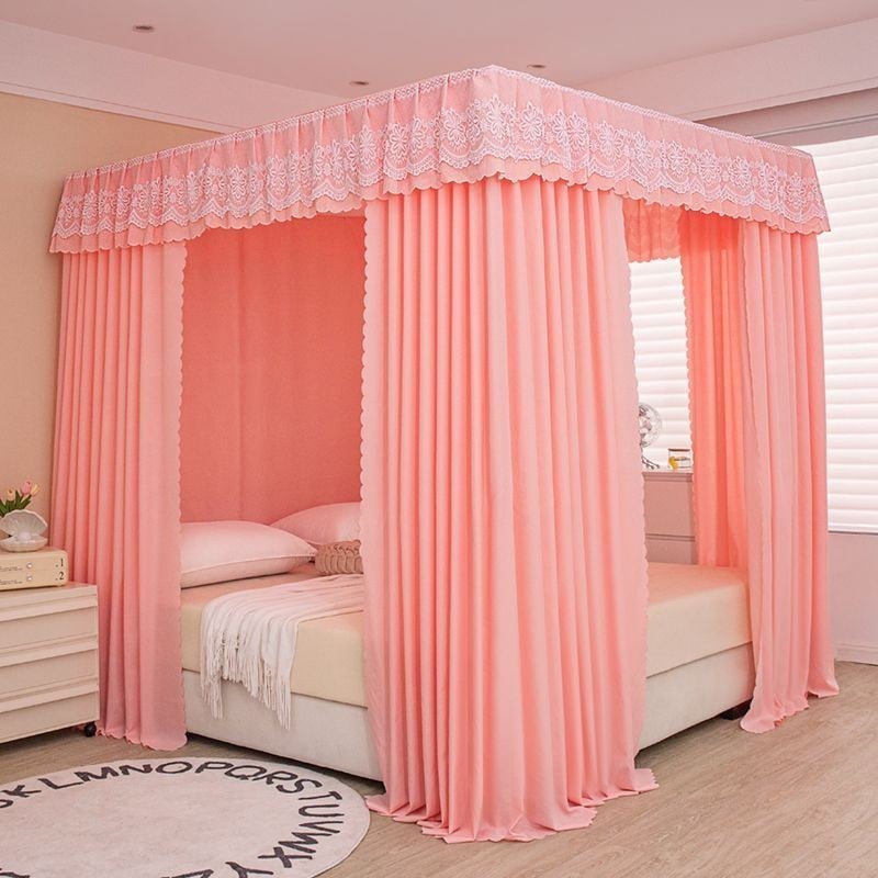 Rèm Giường Màu Trơn Chắn Gió Rèm Giường Che Nắng Ấm Mùa Thu Đông Rèm Giường Chống Bụi Ba Cửa Phòng Ngủ Gia Dụng Lều Giườ