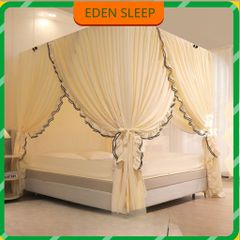 Rèm Giường Lưới Chống Muỗi Hai Tầng Đặt Sàn Gia Dụng Tích Hợp Kiểu Công Chúa Ba Cửa Có Mái Che Chống Bụi