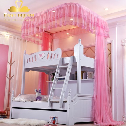 Màn (mùng) khung dành cho giường tầng trẻ em không khoan tường_khung inox_vải tuyn cao cấp chống muỗi