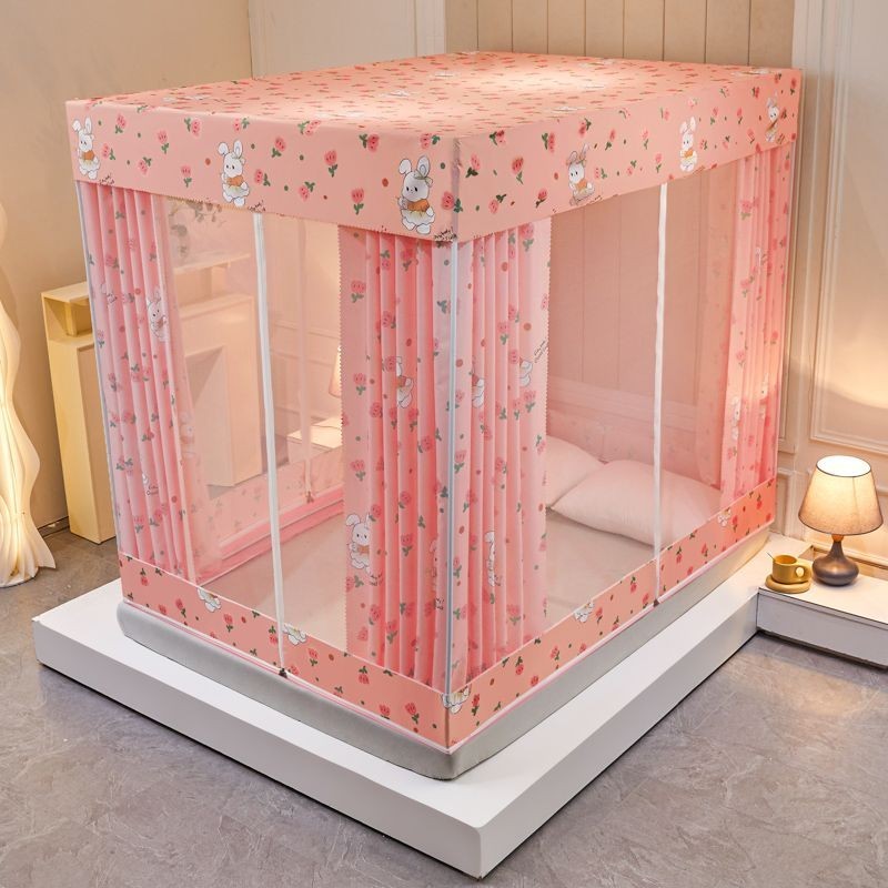 EDEN SLEEP Màn Mùng Chống Muỗi Có Khóa Kéo Chống Bụi, Rèm Giường Dày Chống Rơi,Trọn Bộ Mùng Khung