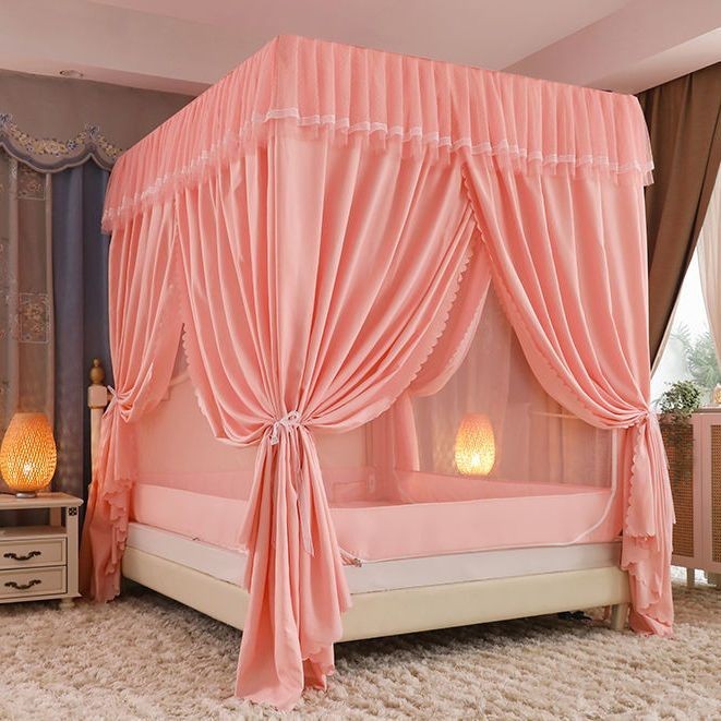 Màn Chống Muỗi Kiểu Giường Ngồi Sang Trọng Hai Lớp Chống Ánh Sáng Chống Bụi Trẻ Em Chống Rơi Toàn Bộ Rèm Cách Sàn Ba Cửa