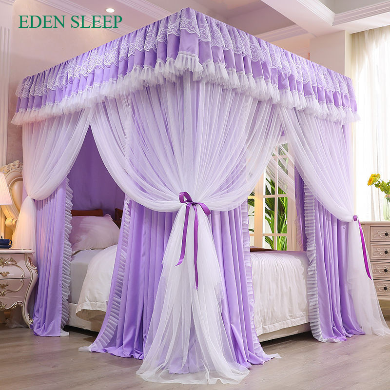 EDEN SLEEP mùng khung phòng ngủ gia đình, rèm cản sáng phong cách Châu Âu, màn chống muỗi trọn bộ màn khung vuông
