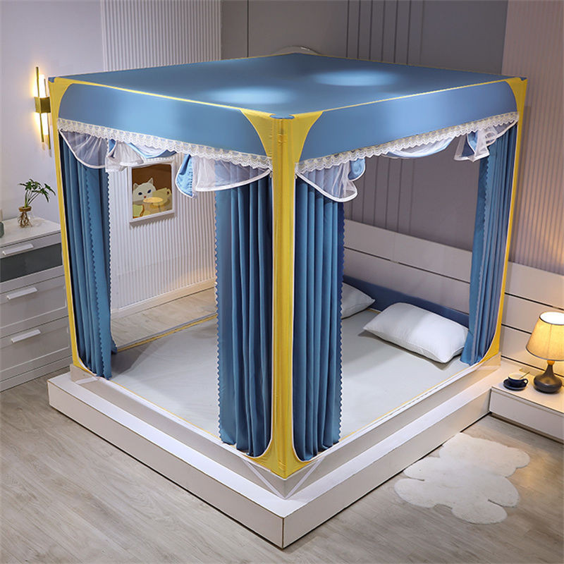 Mẫu Mới2023Màn Chống Muỗi Màn Giường Hai Màu Bao Bọc Hoàn Toàn Chống Bụi Tích Hợp Chống Rơi Cho Bé