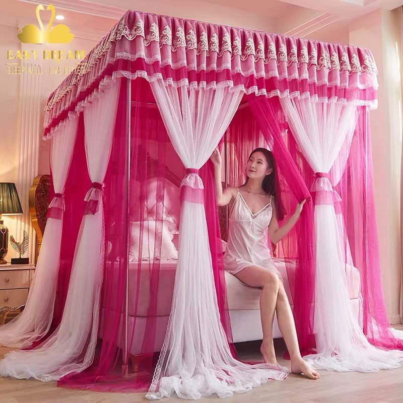 Mùng khung không khoan tường cao cấp  màn ngủ chống muỗi hiện đại decor phòng ngủ - màn cưới đẹp