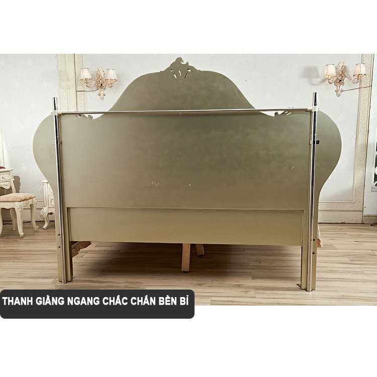 Màn (mùng ) khung không khoan tườngcó dây kéo ròng rọc cao 2m25 khung inox vải tuyn chống muỗi