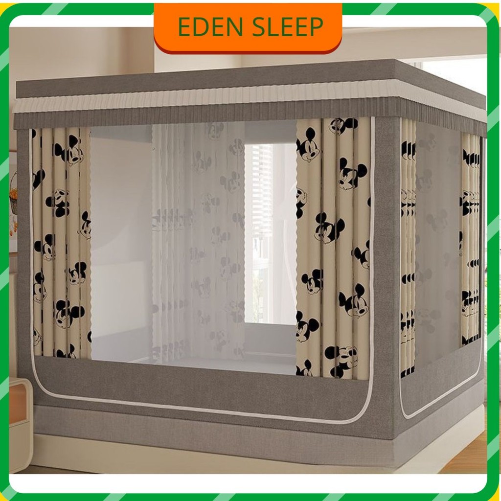 Rèm Giường Che Nắng Màn Chống Muỗi Phòng Ngủ Gia Đình Tích Hợp Trẻ Sơ Sinh Chống Rơi Miễn Phí Lắp Đặt Lều Yurt