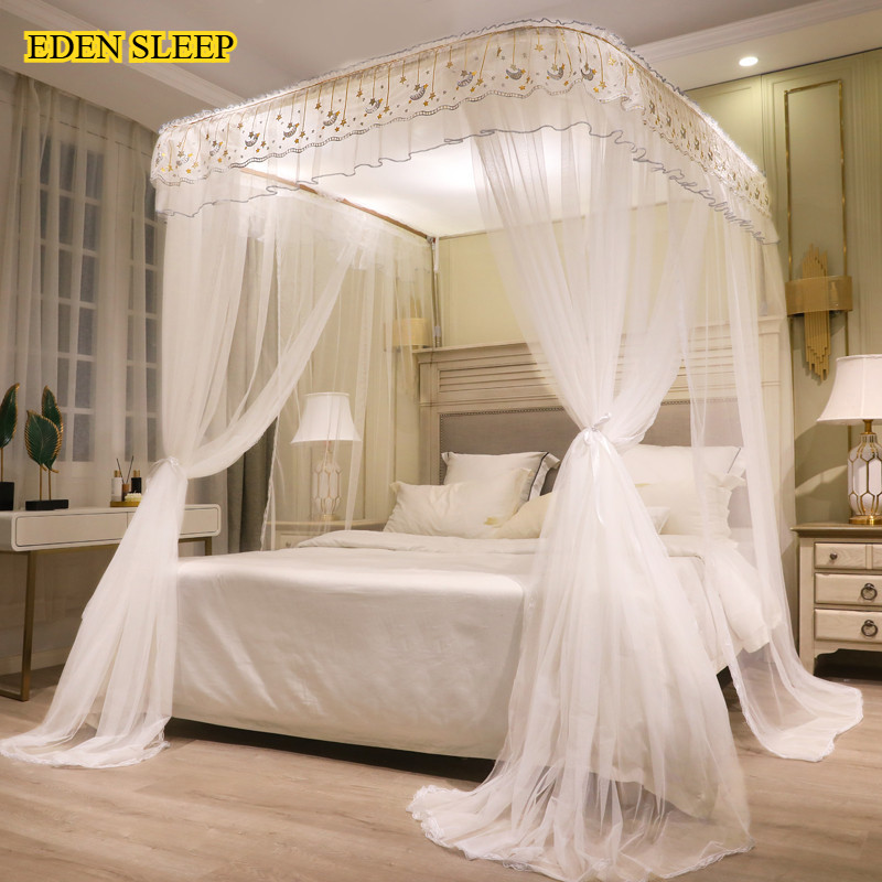 Màn Chống Muỗi / màn ngủ thế hệ mới không khoan tường Ray h Chữ U Mẫu Mới 2025, Ray Trượt Dày Dặn