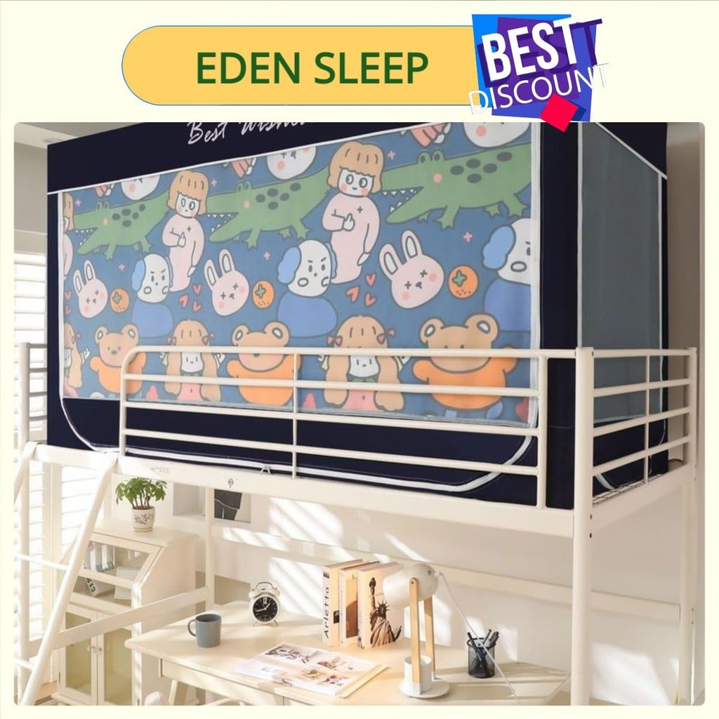 EDEN SLEEP Màn chống muỗi mùng khung cho giường tầng ký túc xá sinh viên, rèm cản sáng giường ngủ