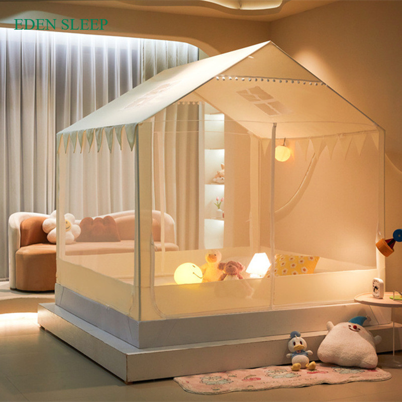 Loại A, Rèm Ngủ Nhà Nhỏ Ba Cửa Chống Muỗi Toàn Đế, Lưới Chống Muỗi Mã Hóa Cho Trẻ Sơ Sinh, Lưới Chống Rơi