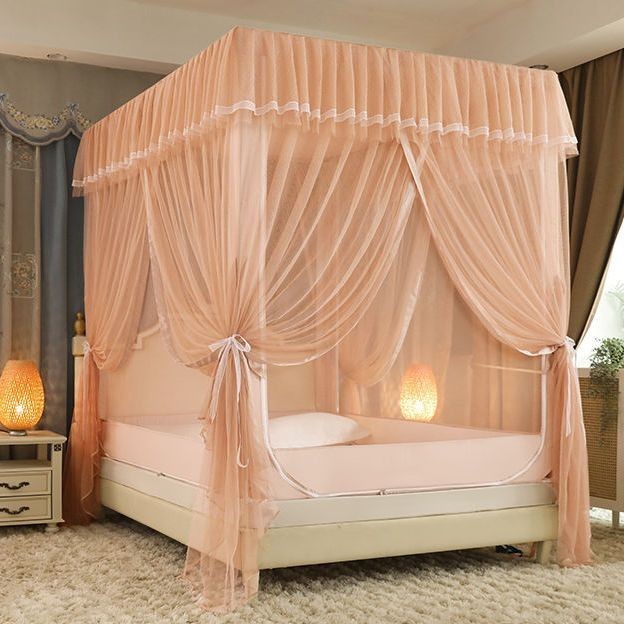 Màn Chống Muỗi Kiểu Giường Ngồi Sang Trọng Hai Lớp Chống Ánh Sáng Chống Bụi Trẻ Em Chống Rơi Toàn Bộ Rèm Cách Sàn Ba Cửa